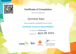 Certificate Course in Renal Nutrition